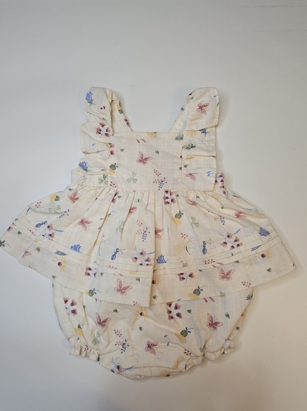 Janie And Jack Floral Butterfly Cream Romper